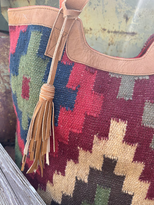 Rio Rancho Aztec Print Woven Saddle Blanket Tote Bag Purse