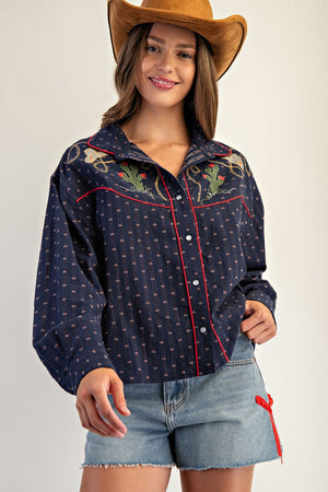 Song Of The South Western Embroidered Button Down Shirt