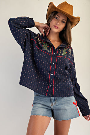 Song Of The South Western Embroidered Button Down Shirt