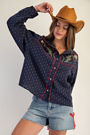 Song Of The South Western Embroidered Button Down Shirt