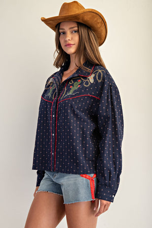 Song Of The South Western Embroidered Button Down Shirt
