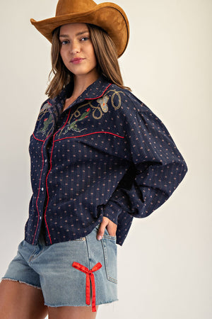 Song Of The South Western Embroidered Button Down Shirt
