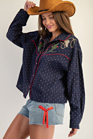 Song Of The South Western Embroidered Button Down Shirt