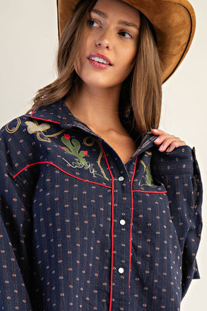 Song Of The South Western Embroidered Button Down Shirt