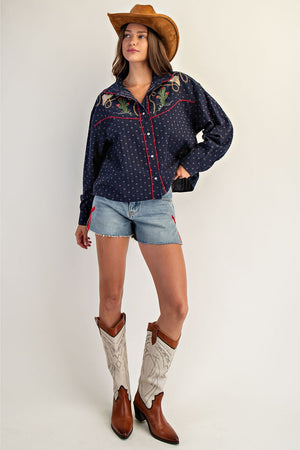 Song Of The South Western Embroidered Button Down Shirt