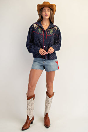 Song Of The South Western Embroidered Button Down Shirt