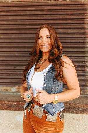 Denim Princess Corset Denim Vest