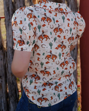 Bucking Around Button Up Blouse