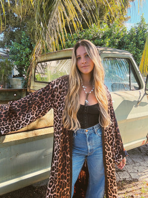 PREORDER Rebel Yell Horse & Leopard Print Reversible Duster PREORDER MARCH/APRIL 2026