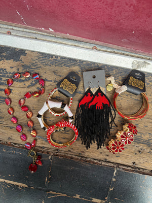 Lady In Red Drops of Jupiter Jewelry Set