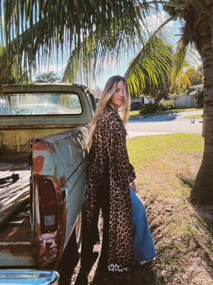 PREORDER Rebel Yell Horse & Leopard Print Reversible Duster PREORDER MARCH/APRIL 2026