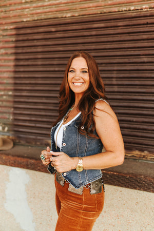 Denim Princess Corset Denim Vest