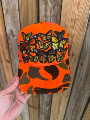 Flutter On By Custom Butterfly Patch Trucker Hat (made to order)