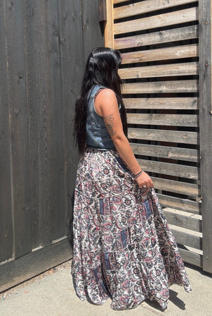 Althea Flowy Tiered Long Skirt