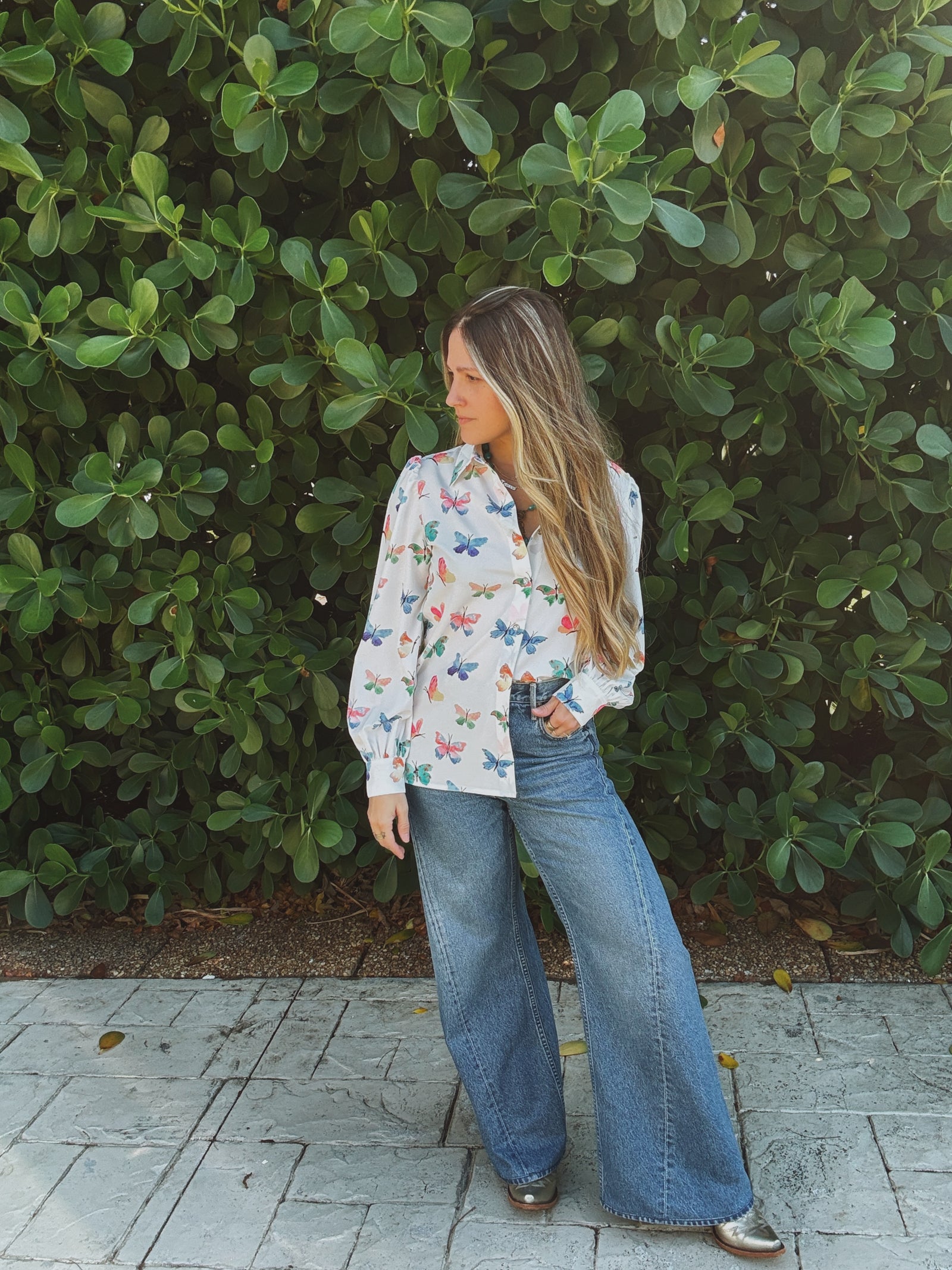 PREORDER Eyes Without a Face Butterfly Button Up Blouse PREORDER MARCH/APRIL 2026