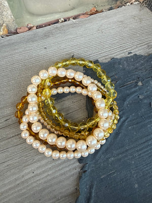 Amber Energy Beaded Bracelet Set