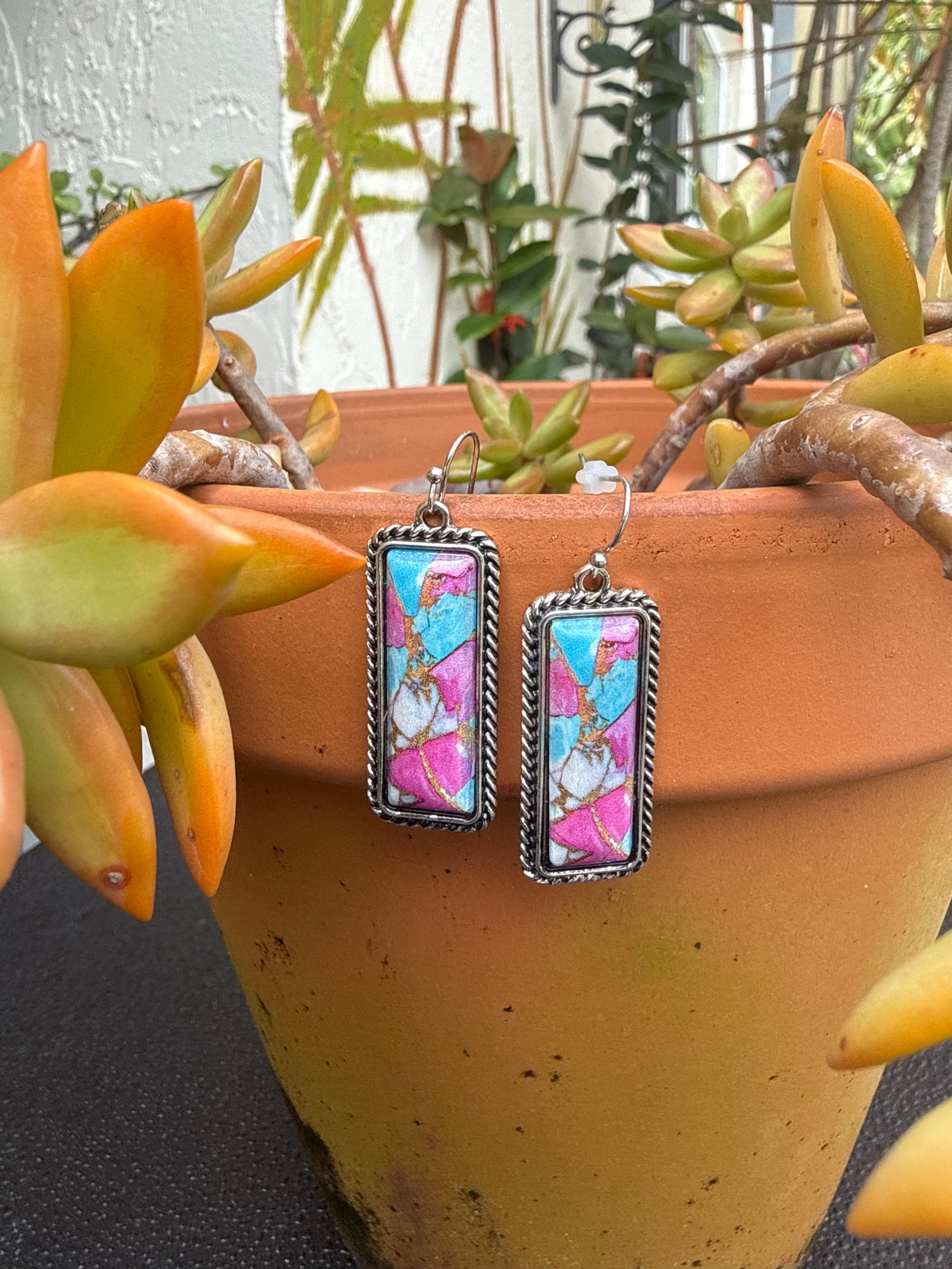 Kaleidoscope Cowgirl Dangle Earrings