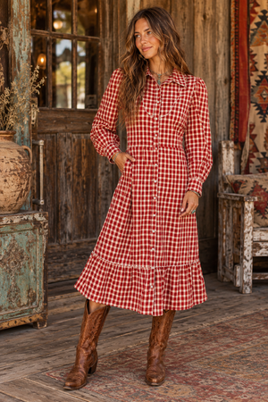 Cherry Pie Red Gingham Dress