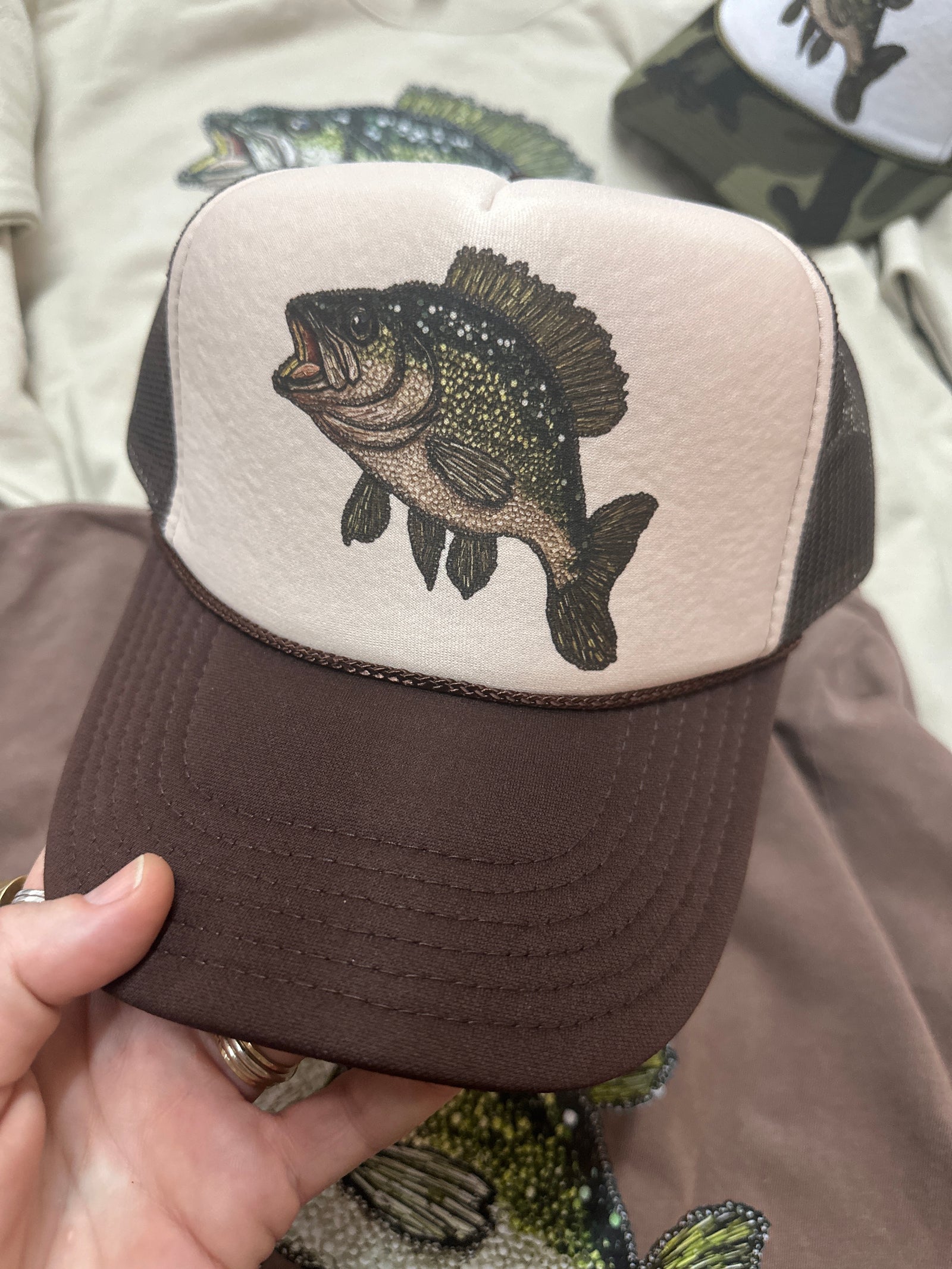 Beaded Bass Trucker Hat (made to order) LC