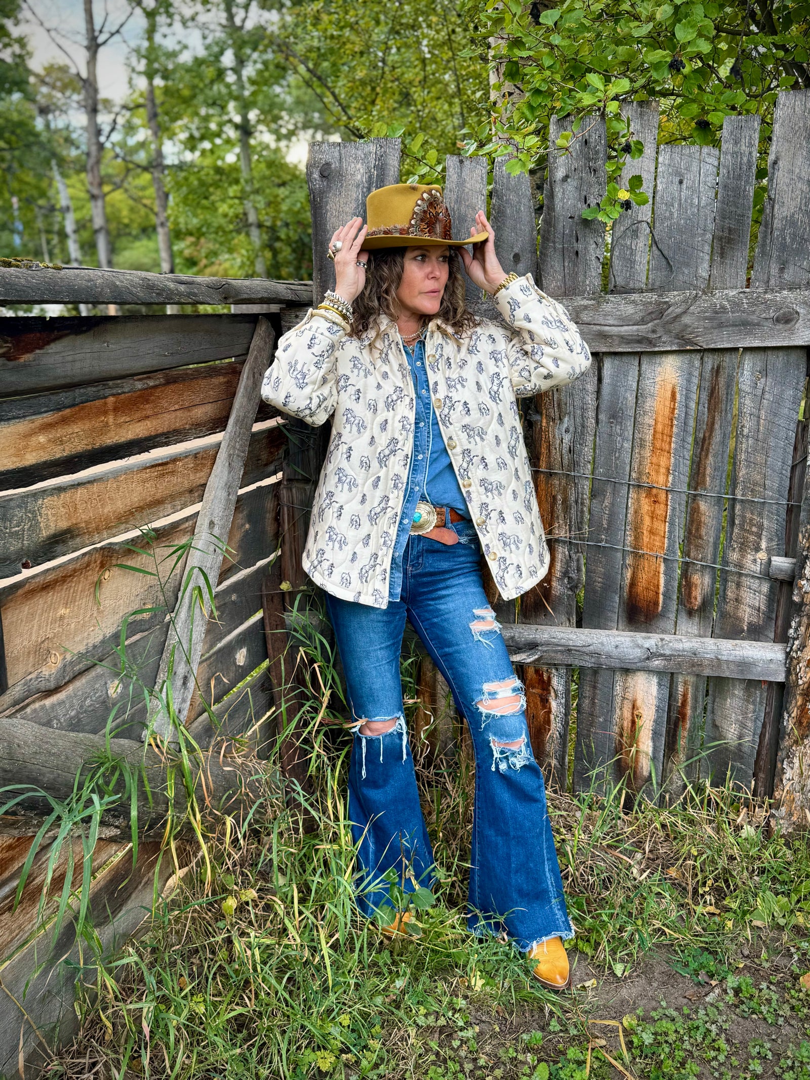 Better Things To Do Horse Print Quilted Jacket