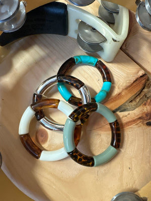 Slow & Steady Chunky Bamboo Bead Stretchy Bracelets