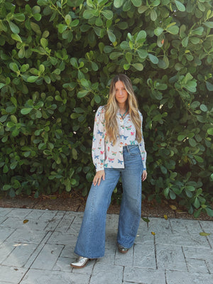 PREORDER Eyes Without a Face Butterfly Button Up Blouse PREORDER MARCH/APRIL 2026