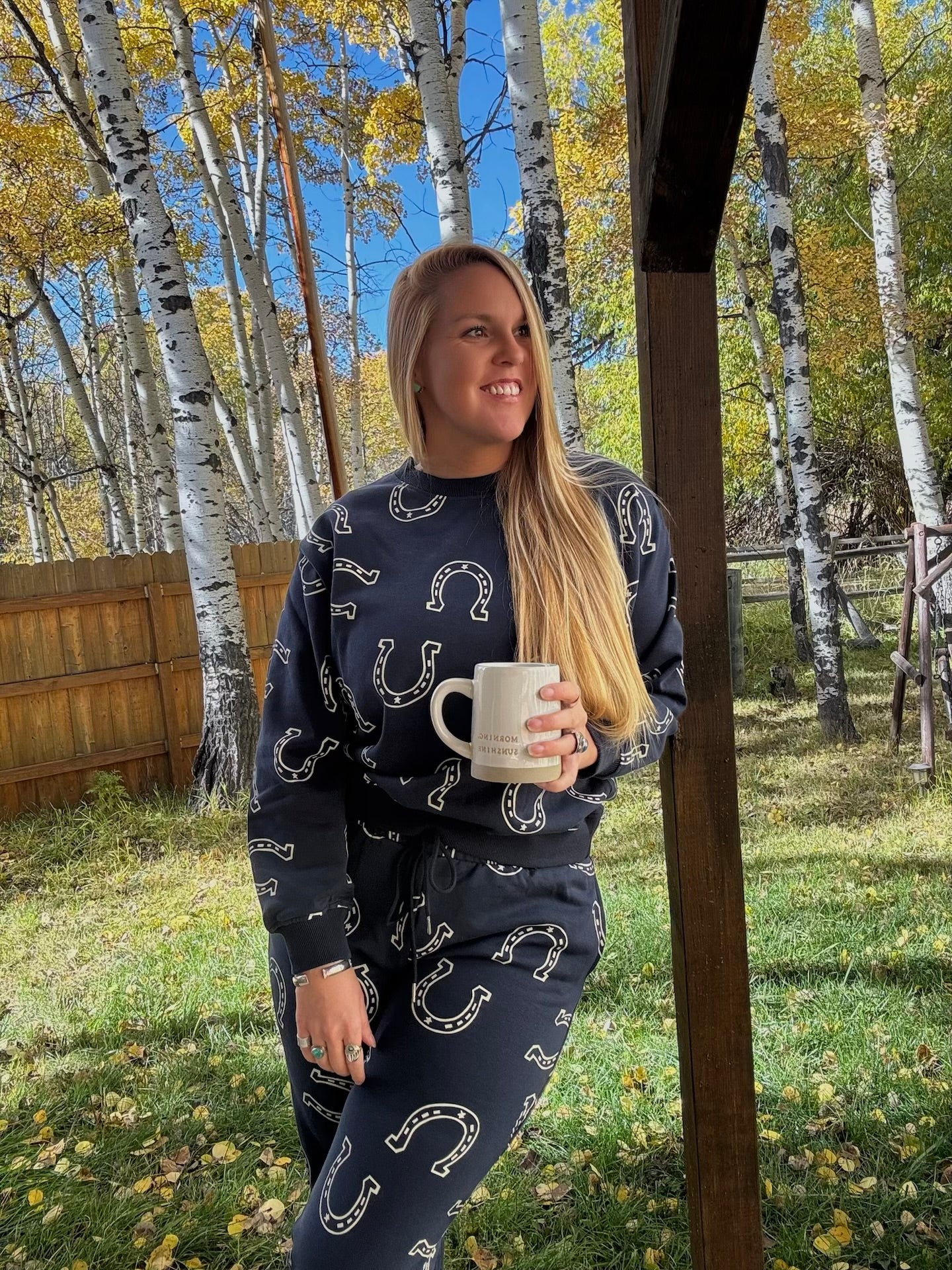 Lucky Lounger Horseshoe Print Sweat Set - Lil Bee's Bohemian