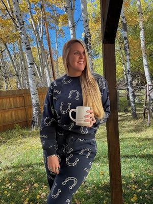 Lucky Lounger Horseshoe Print Sweat Set
