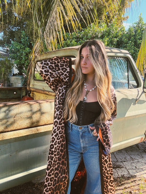 PREORDER Rebel Yell Horse & Leopard Print Reversible Duster PREORDER MARCH/APRIL 2026