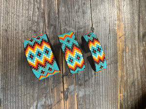 Kaqchi Turquoise Aztec Leather Cuff Bracelet