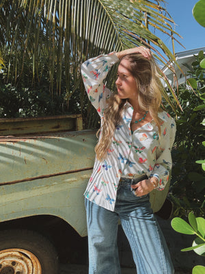 PREORDER Eyes Without a Face Butterfly Button Up Blouse PREORDER MARCH/APRIL 2026