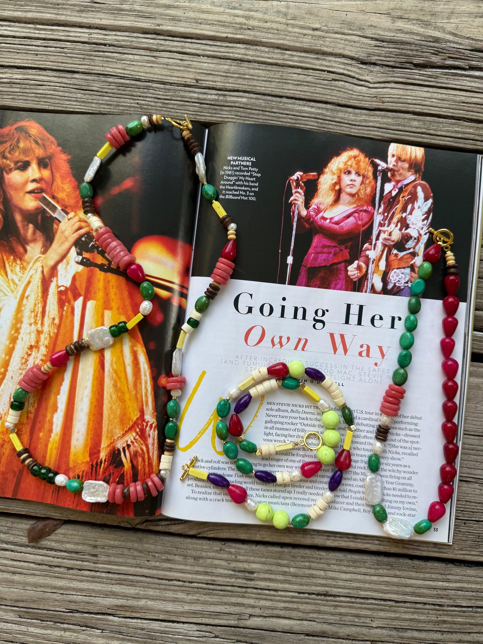 You Make Loving Fun Custom Made Turquoise & Freshwater Pearl Mix Necklace Set