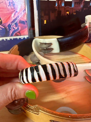 Ferocious Tiger Stripe Enamel Cuff Bracelet