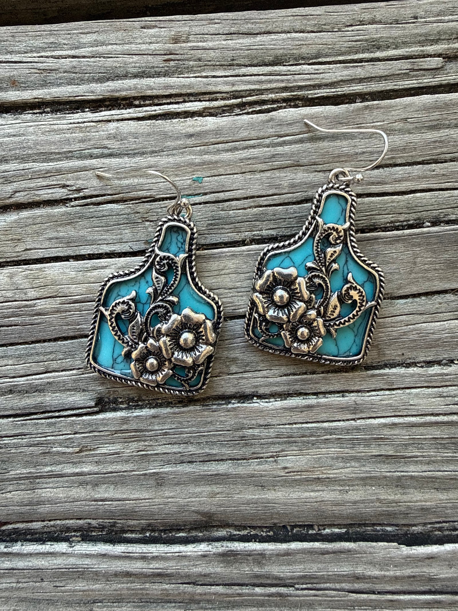 Country Charm Cow Tag Earrings