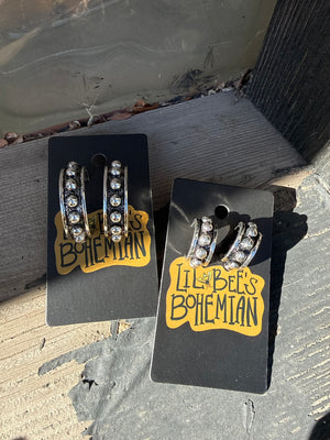 Shot Caller Silver Ball Hoop Earrings