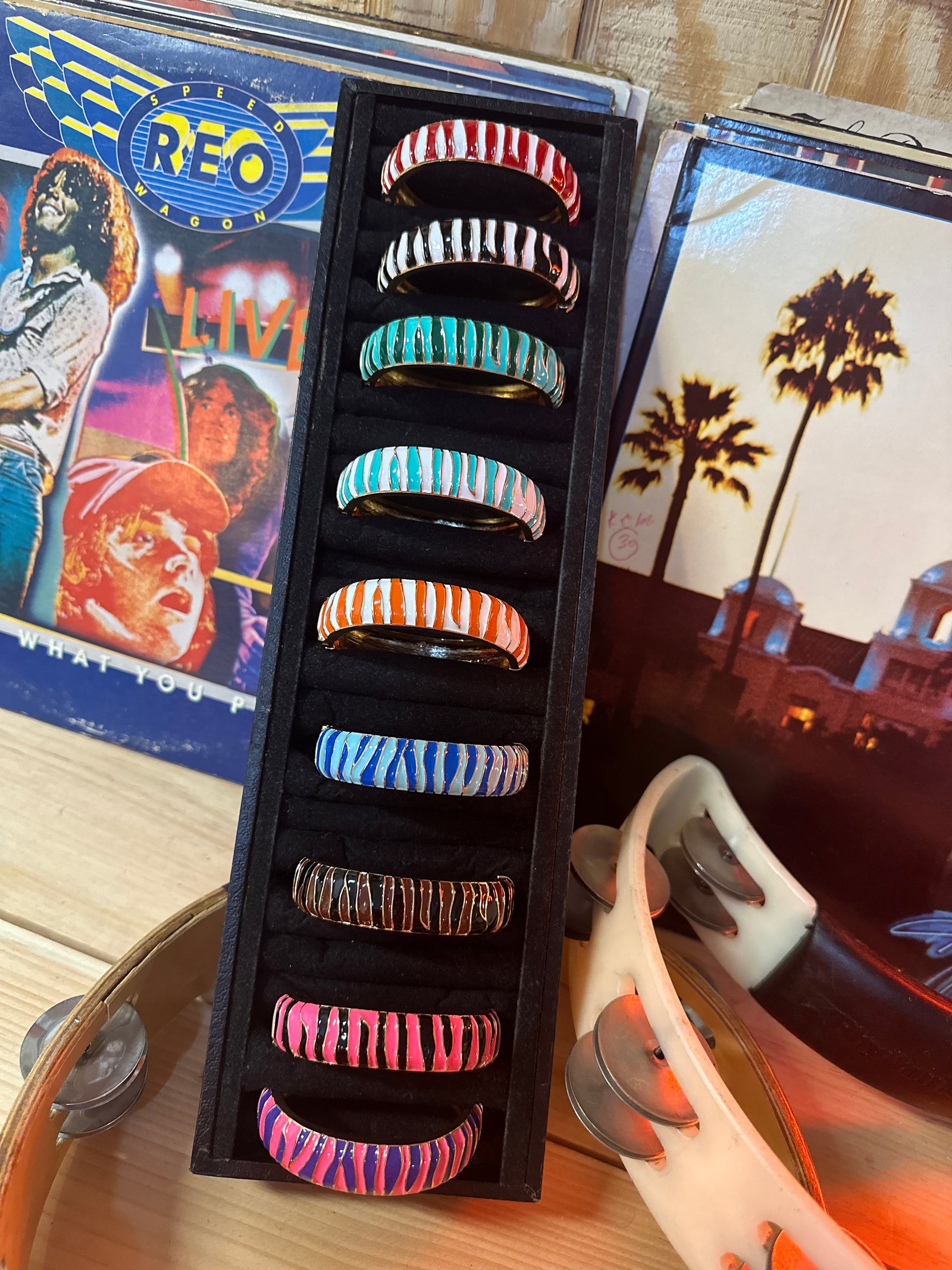 Ferocious Tiger Stripe Enamel Cuff Bracelet