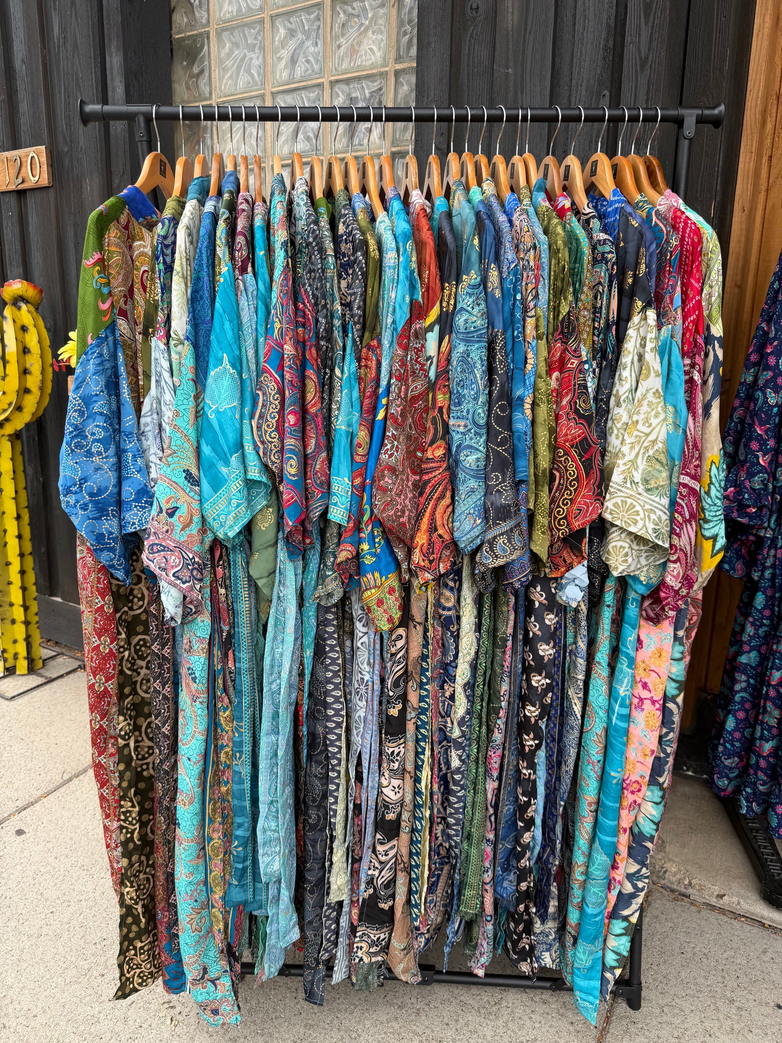 Beach In Hawaii Patchwork Silk Robe Duster