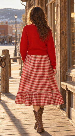 Rose to the Occasion Red Cardigan Sweater