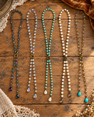 Mercury Rising Faceted Crystal Toggle Lariat Necklace