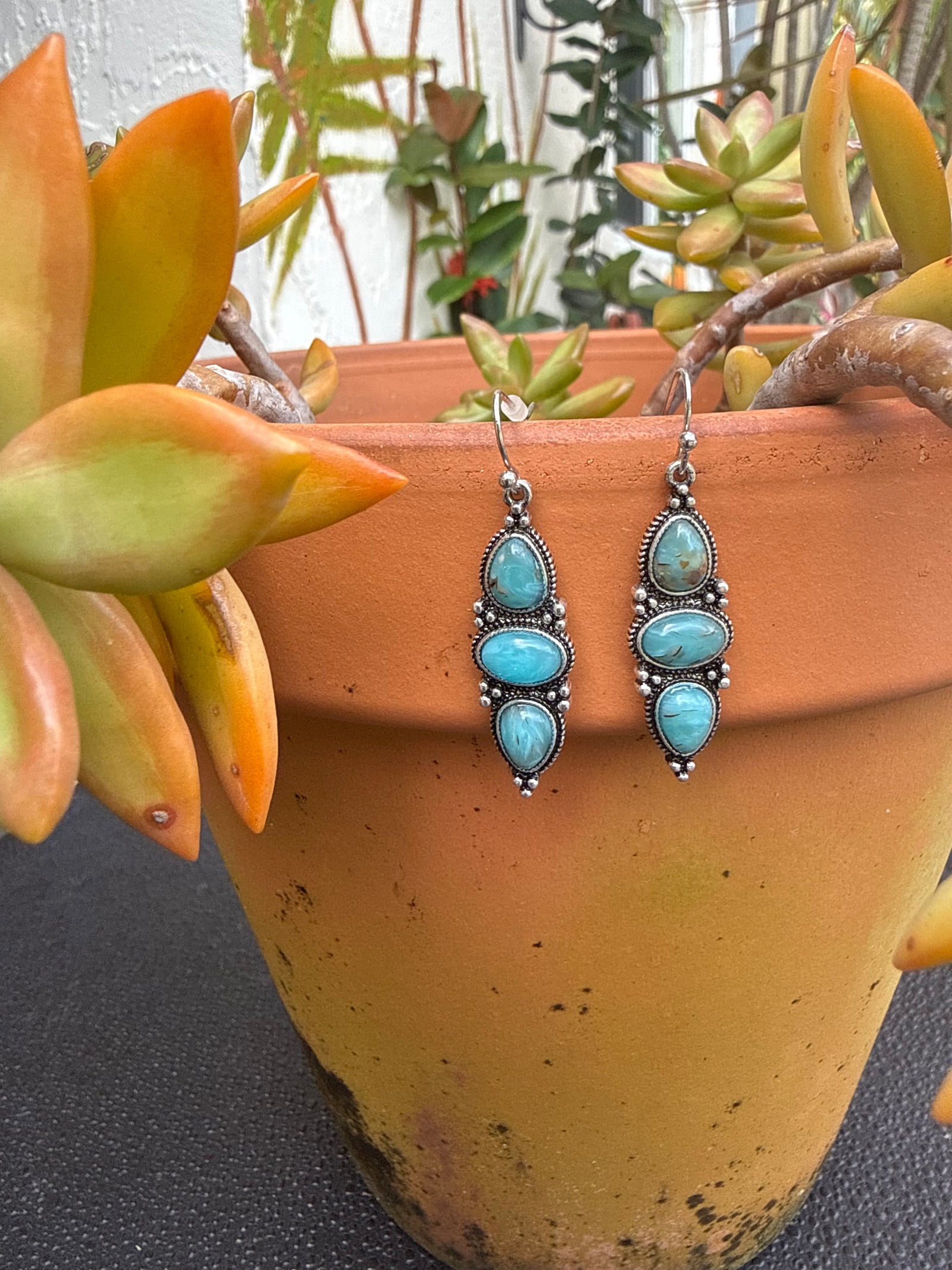 Turquoise Trail Dangle Earrings