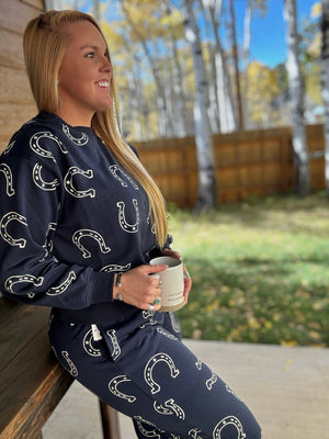 Lucky Lounger Horseshoe Print Sweat Set