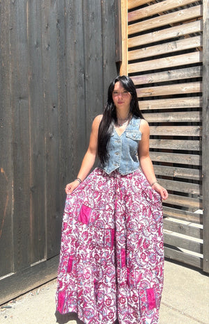 Althea Flowy Tiered Long Skirt