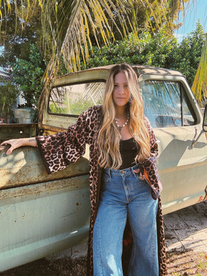 PREORDER Rebel Yell Horse & Leopard Print Reversible Duster PREORDER MARCH/APRIL 2026