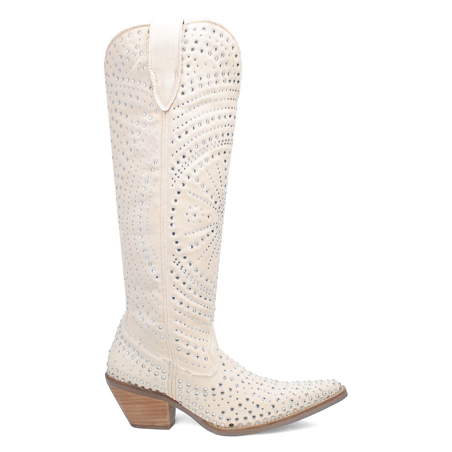 Honkytonk Honey White Denim & Rhinestone Boot (DS)