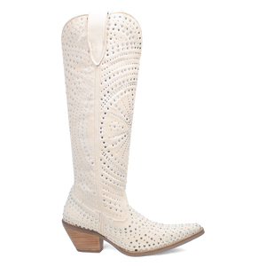 Honkytonk Honey White Denim & Rhinestone Boot (DS)