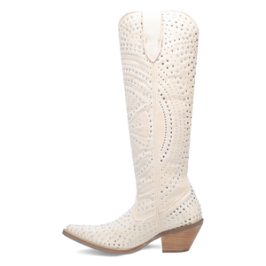 Honkytonk Honey White Denim & Rhinestone Boot (DS)