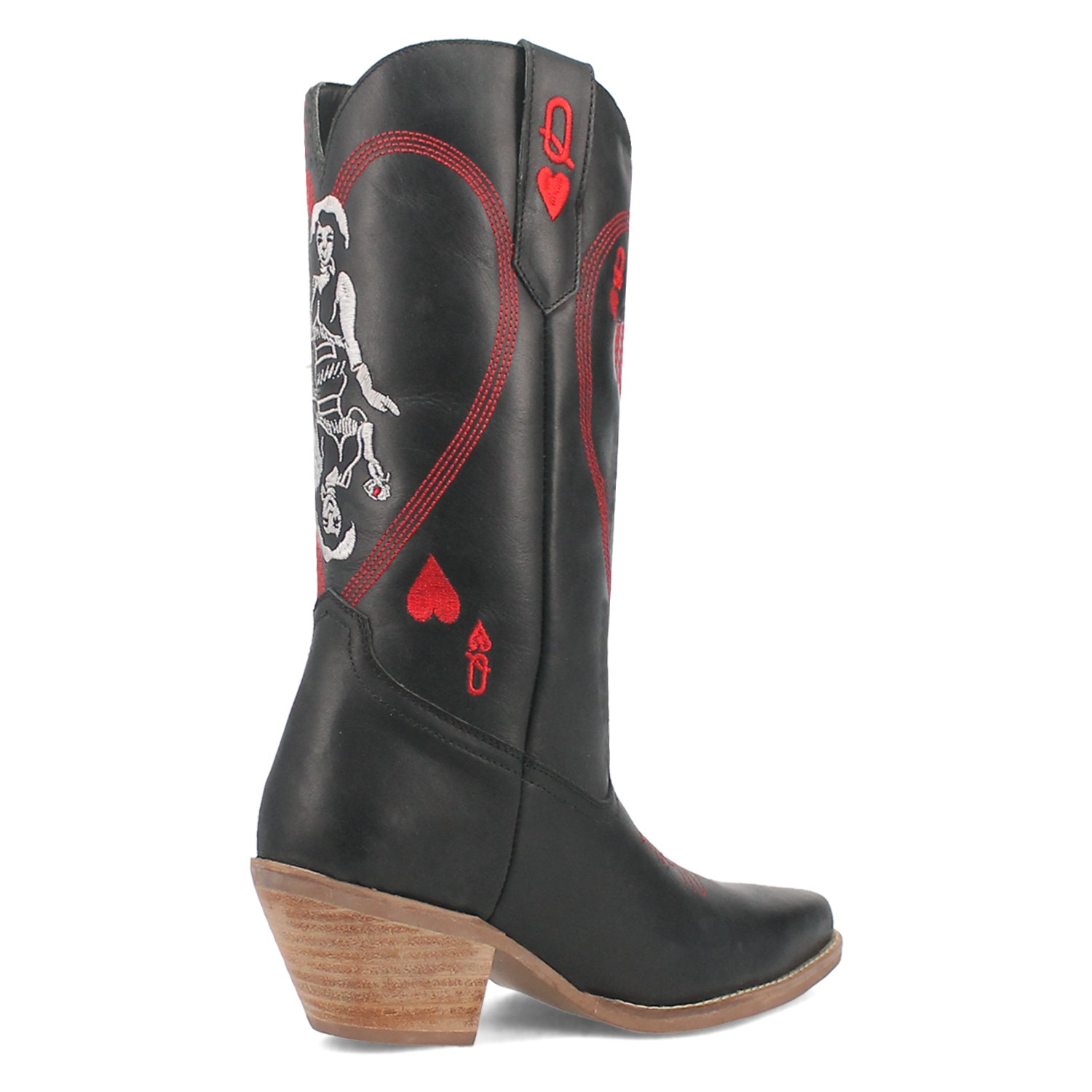 Queen A Hearts Black Leather Boot (DS) ~ PREORDER 10/2