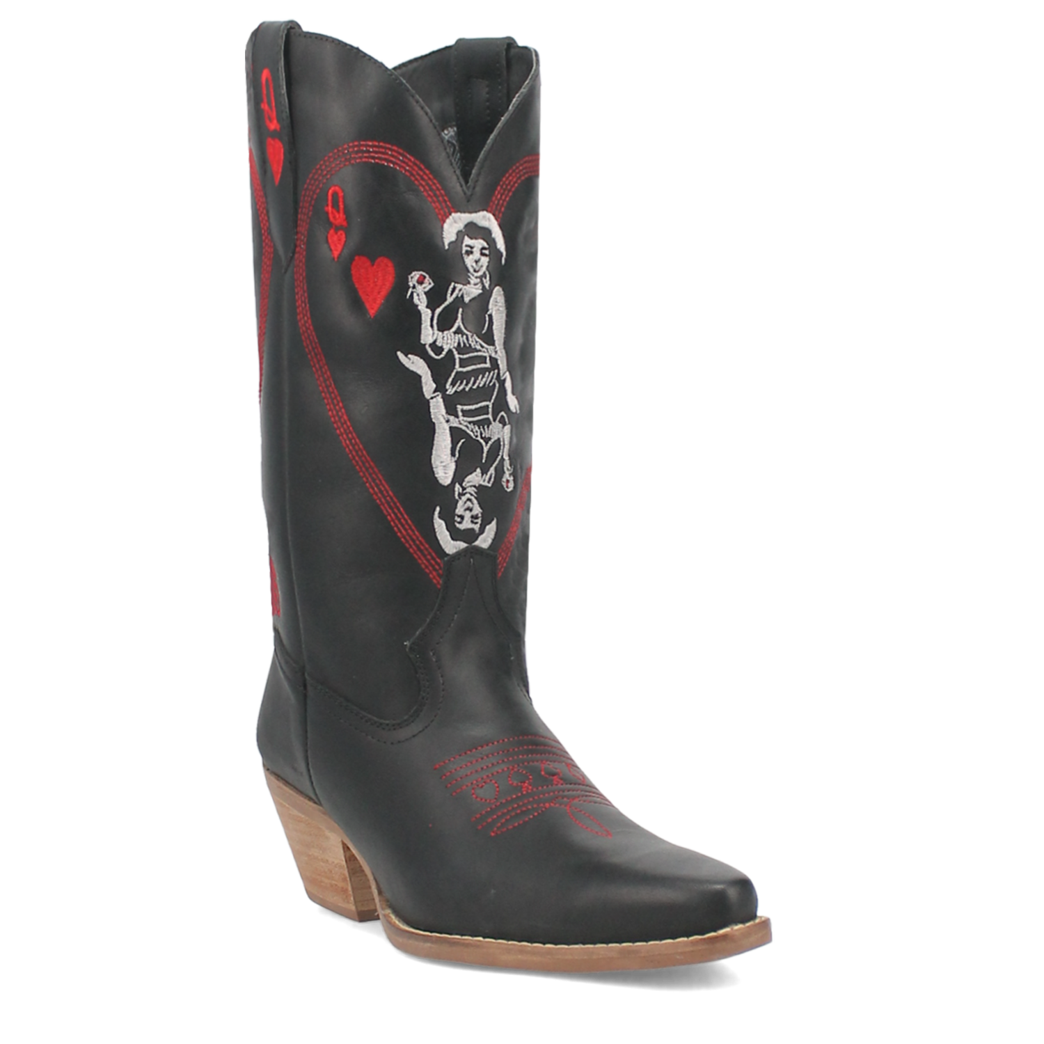 Queen A Hearts Black Leather Boot (DS) ~ PREORDER 10/2