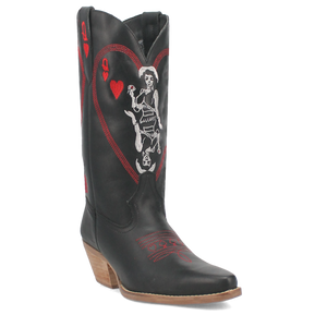 Queen A Hearts Black Leather Boot (DS)