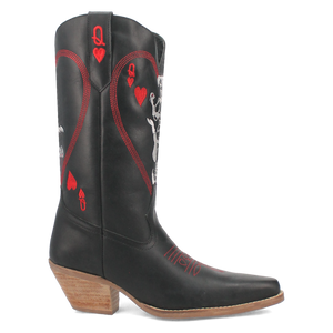 Queen A Hearts Black Leather Boot (DS)